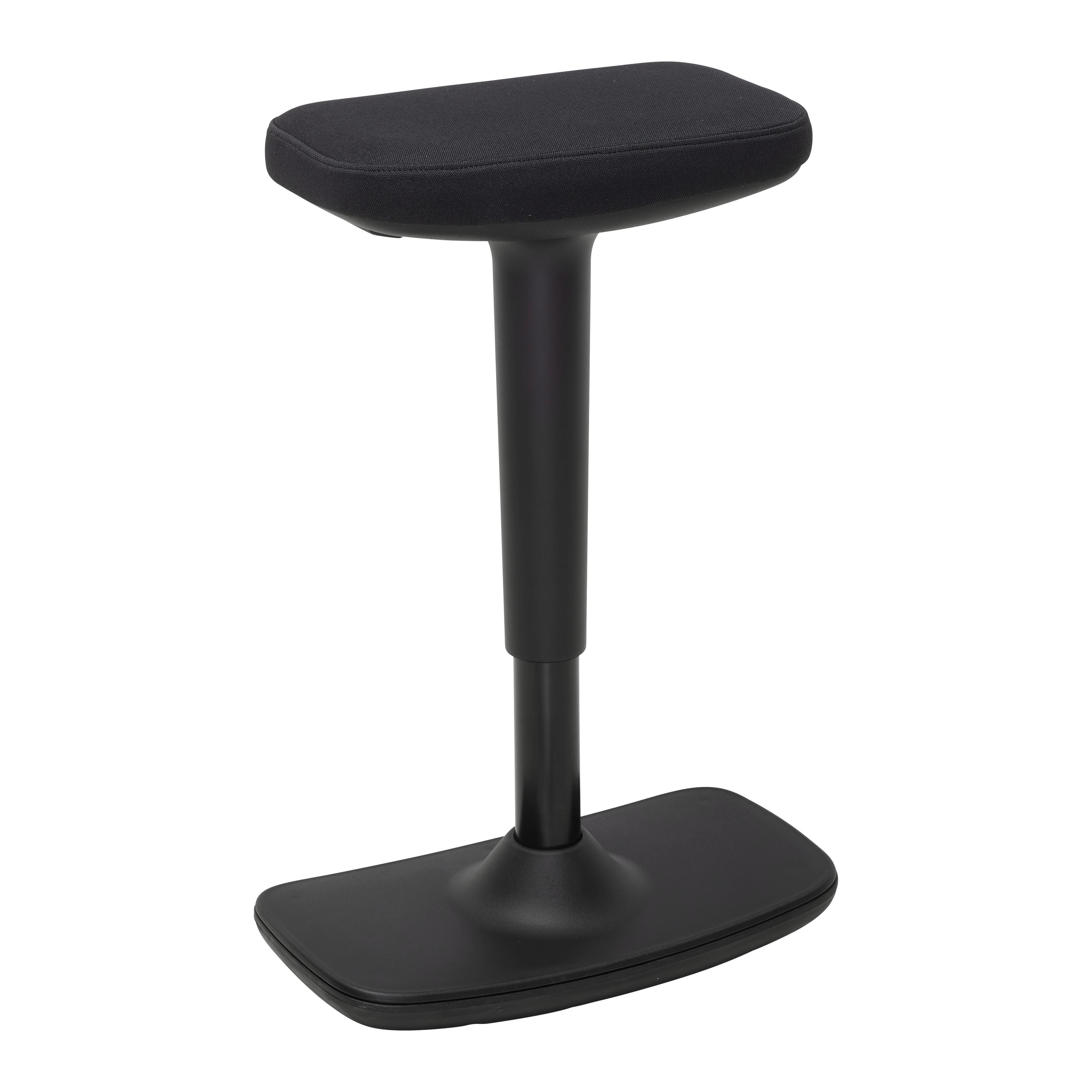 Bürohocker Leon Schwarz - Schwarz, KONVENTIONELL, Kunststoff/Textil (44/53-78/24cm) - Mömax