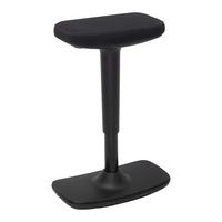 Bürohocker Leon Schwarz - Schwarz, KONVENTIONELL, Kunststoff/Textil (44/53-78/24cm) - Mömax