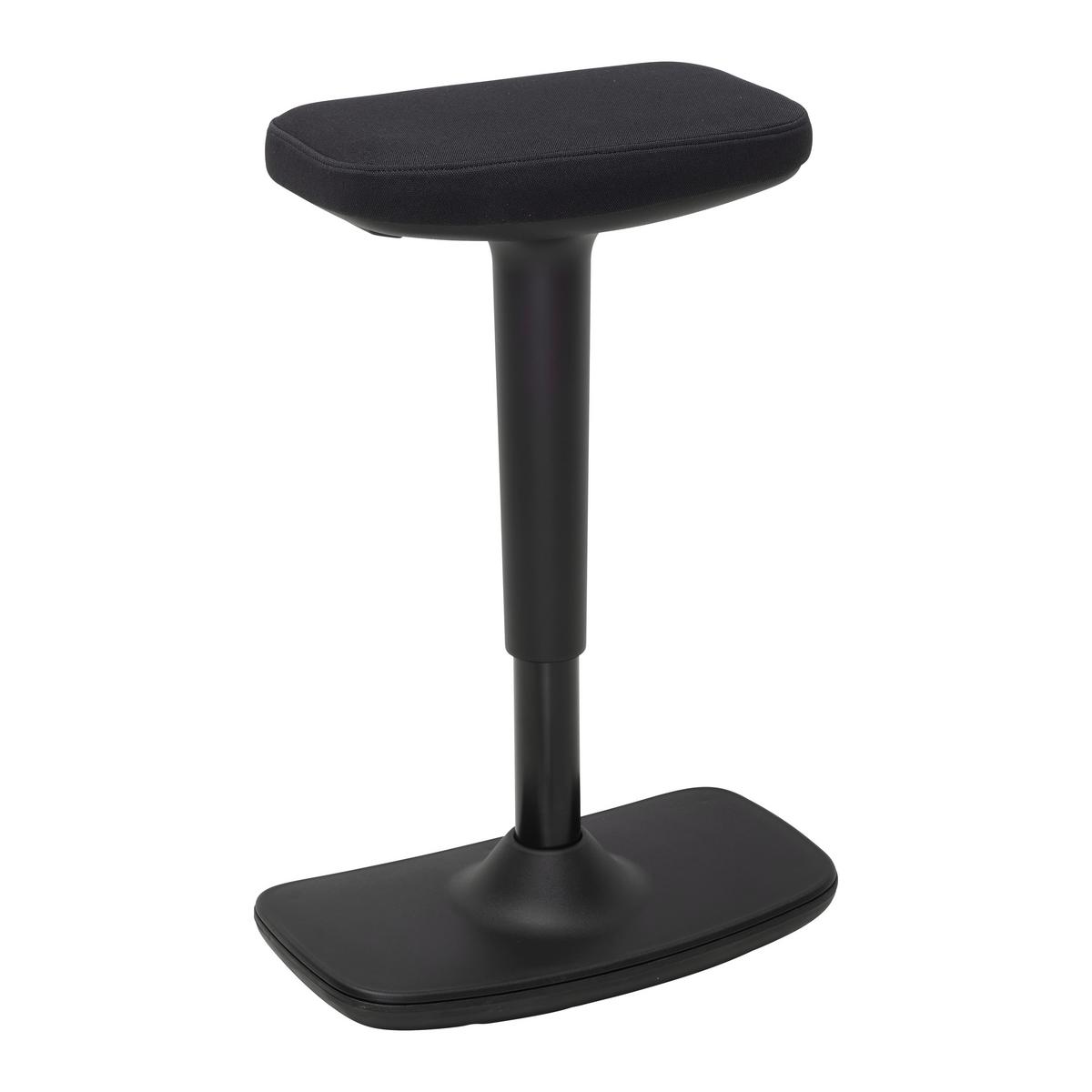 Bürohocker Leon Schwarz - Schwarz, KONVENTIONELL, Kunststoff/Textil (44/53-78/24cm) - Mömax