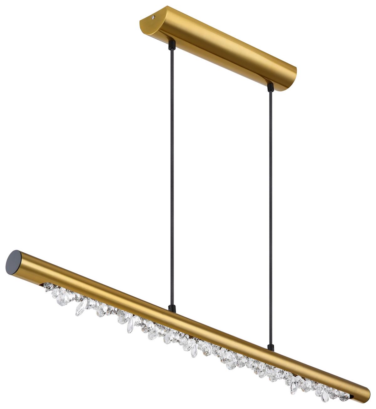 Hängeleuchte Felicitas in Messingfarben max. 15 Watt - Klar/Messingfarben, Basics, Kunststoff/Metall (100/8/150cm) - Globo