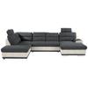 Sedežna Garnitura Seaside, Z Ležiščem, Predalom, Oblika U - barve kroma/siva, Konvencionalno, kovina/tekstil (218/334/165cm) - Premium Living
