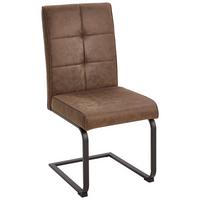 KRZESŁO NA PŁOZIE SWING - czarny/brązowy, Modern, metal/drewno (47/98/62cm) - Livetastic