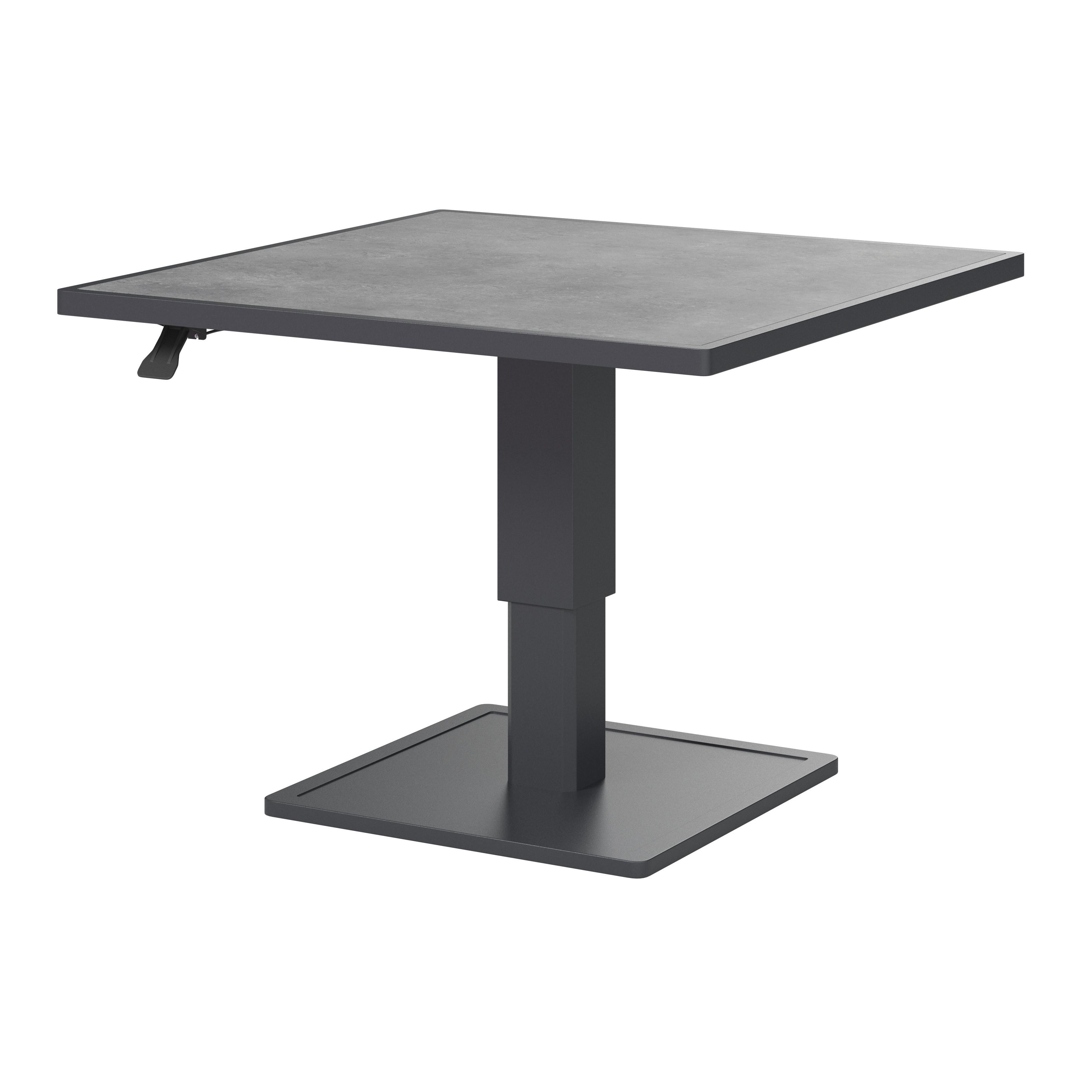 STÓŁ TARASOWY BJARNE - ciemnoszary, Modern, metal/szkło (90/67/90cm) - Ambia Garden