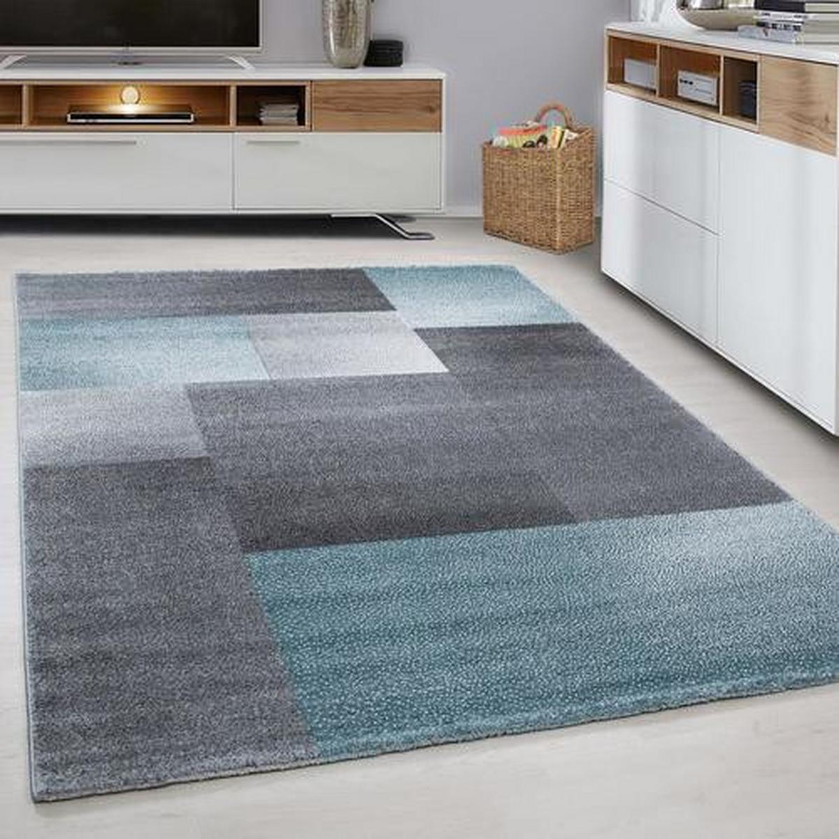 Webteppich Lucca Blau ca. 80x250cm - Blau, Trend, Textil (80/250cm) - Novel