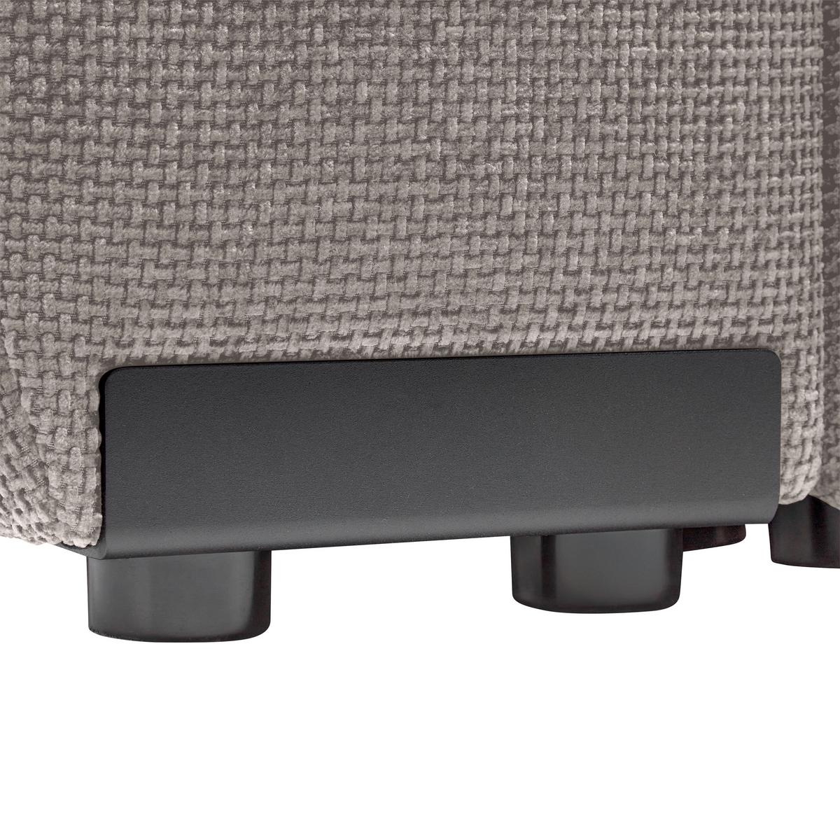 Wohnlandschaft Bolonia Graubraun - Schwarz Hochglanz/Graubraun, MODERN, Textil/Metall (273/93/166cm) - Mömax
