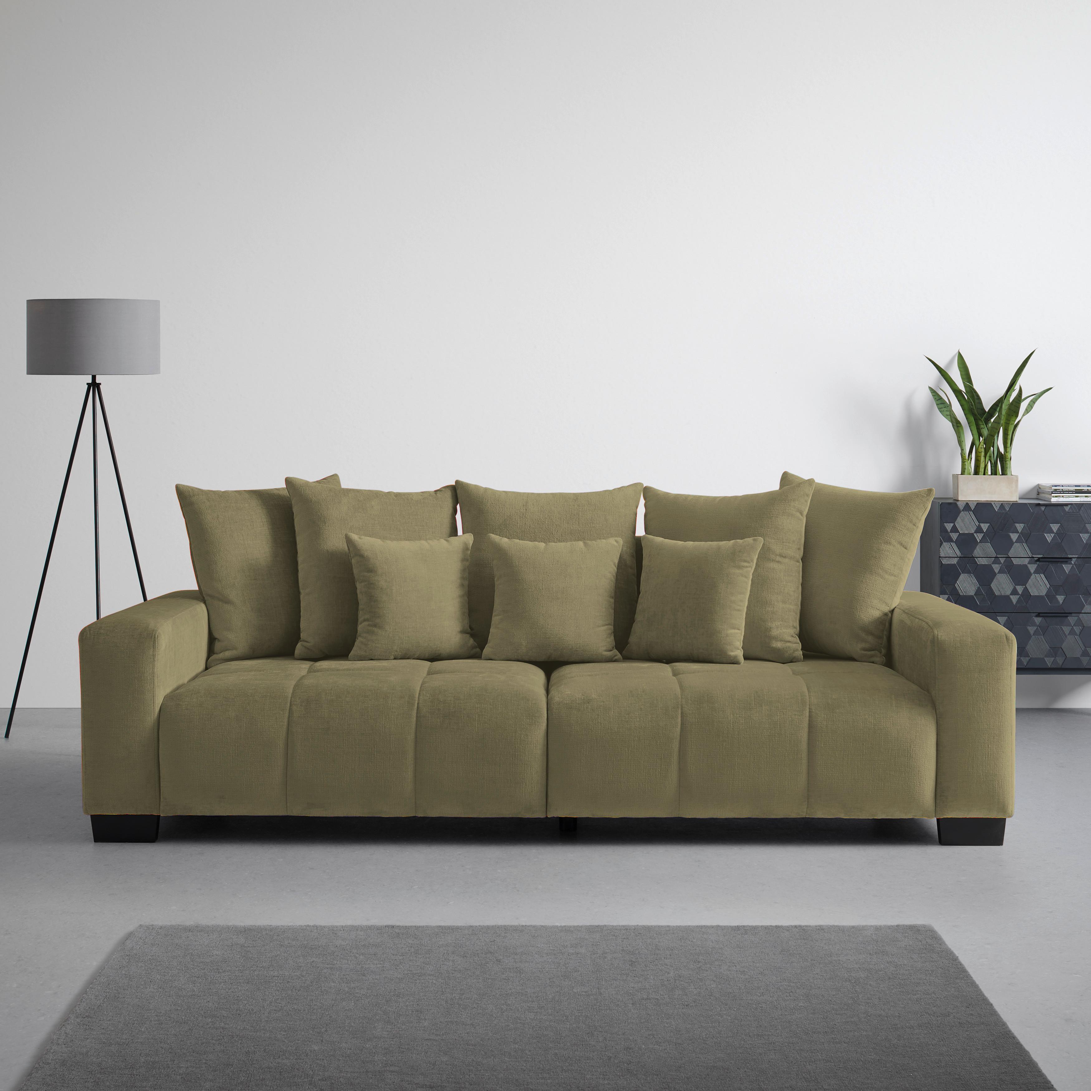 Bigsofa Matteo Olivgrün - Schwarz/Olivgrün, MODERN, Holz (246/93/124cm) - Based
