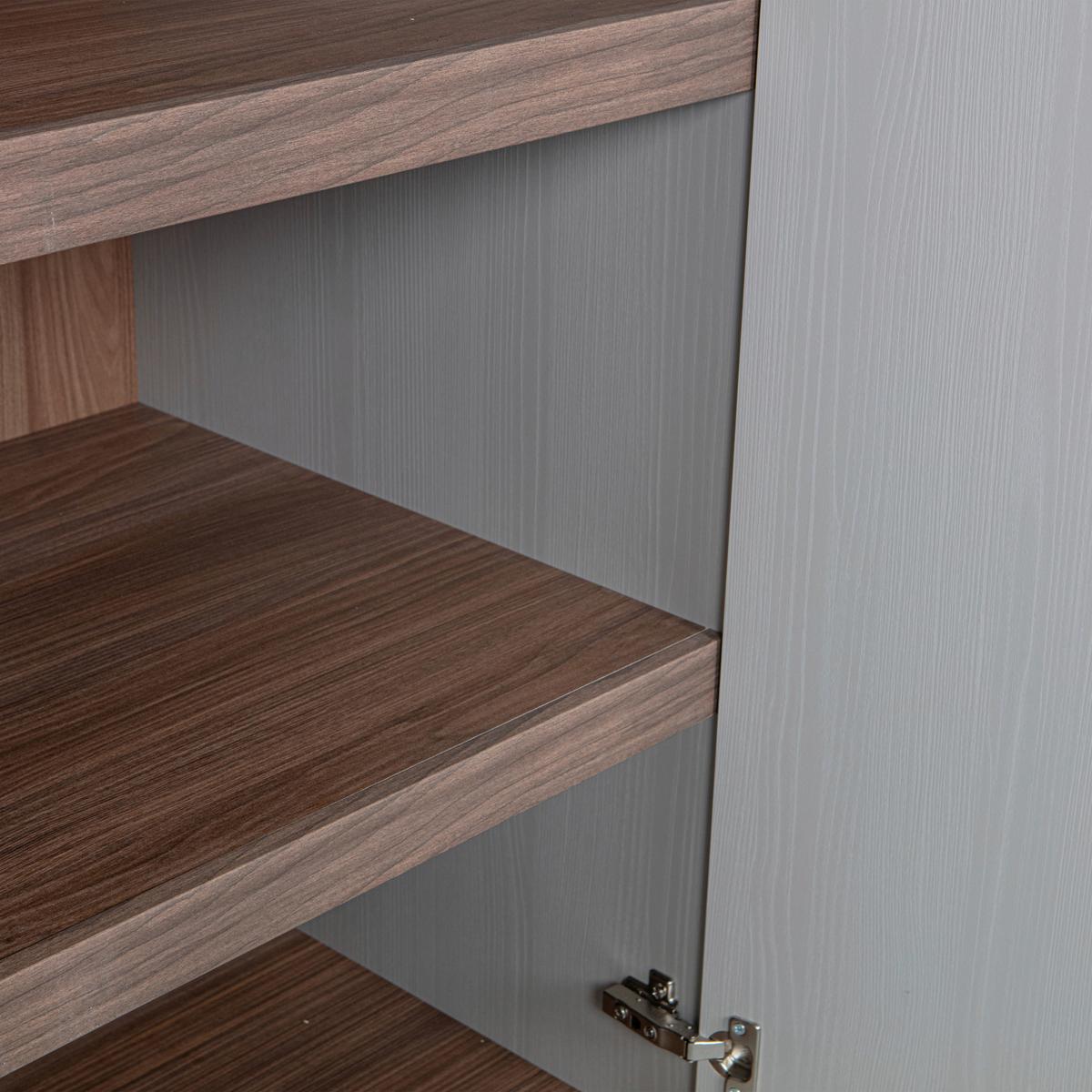 DREHTÜRENSCHRANK Rens, Grau B: 55 cm - Grau, Design, Holz (55/210/58cm) - Livetastic