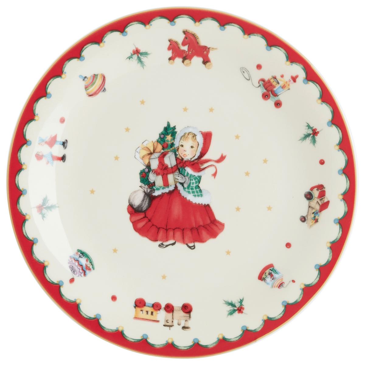 Dessertteller XMAS mit Weihnachtsmotiv Ø ca. 21cm - Rot/Weiß, KONVENTIONELL, Keramik (21/2,1cm) - Mömax