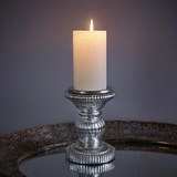 Kerzenhalter Lippa H ca. 15 cm - Silberfarben, KONVENTIONELL, Glas/Metall (11/15cm) - Mömax modern living