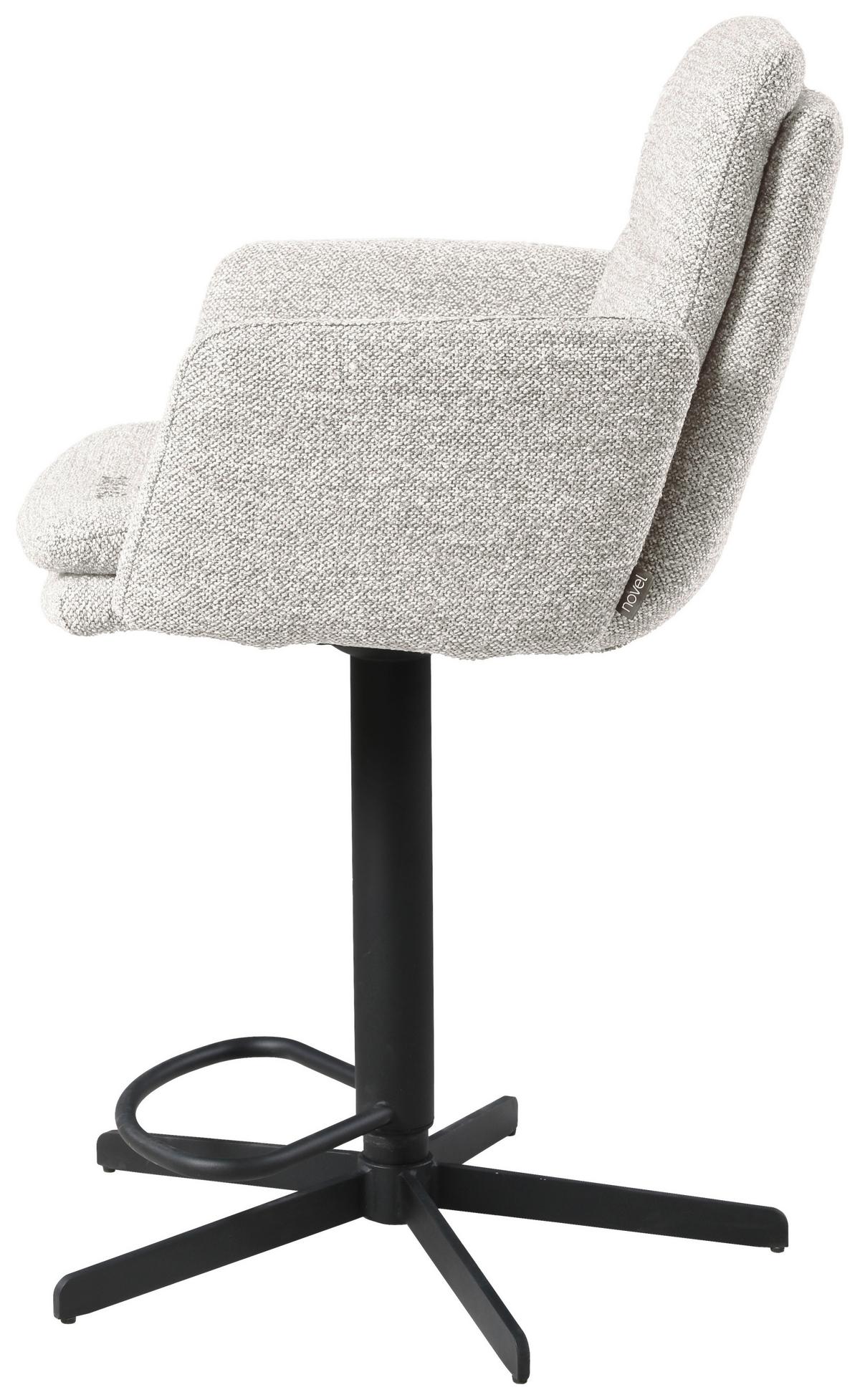 STOŁEK BAROWY FUNNY -EXKLUSIV- - beżowy/czarny, Design, metal/tkanina (55/92-117/54cm) - Novel