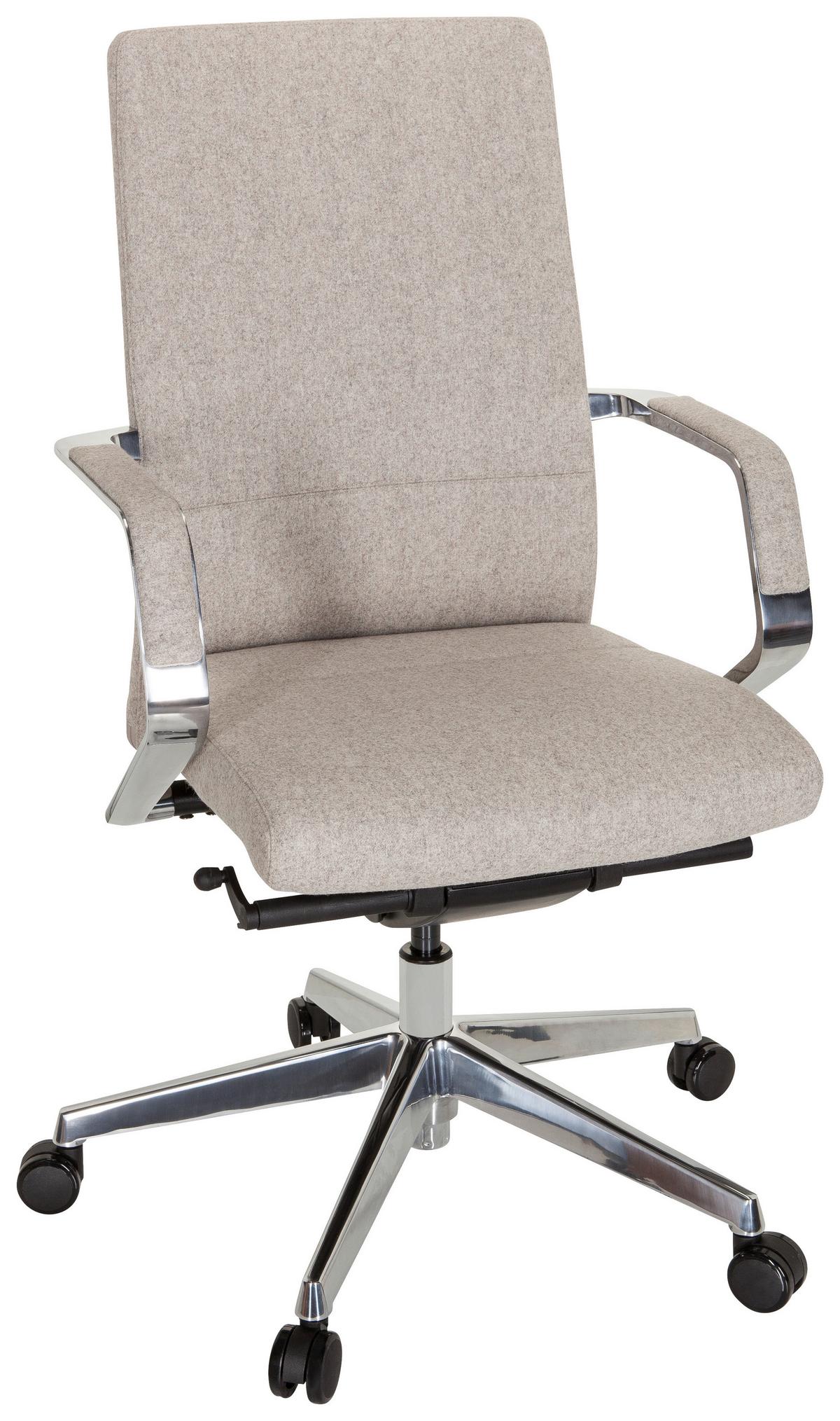 Pisarniški Stol Bessona, Bež - srebrne barve/bež, Moderno, kovina/umetna masa (60/105/60cm) - MID.YOU