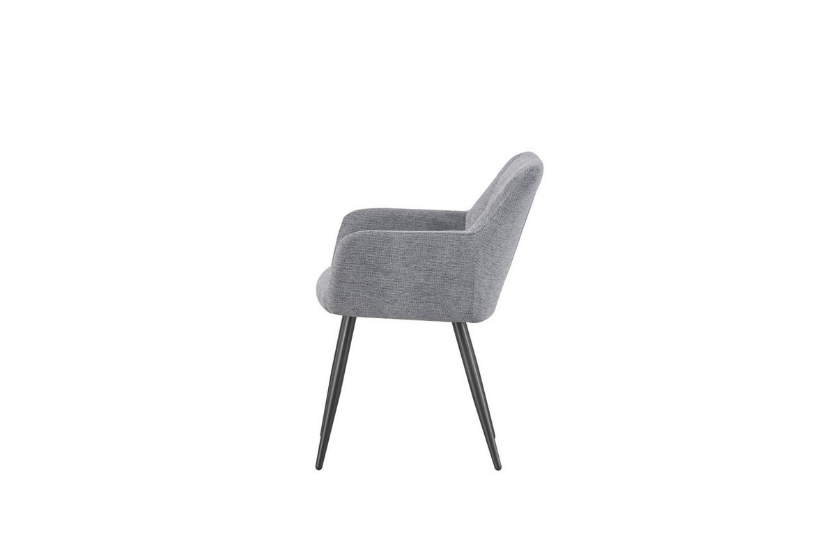 STUHL-SET BELLA - Anthrazit/Schwarz, Modern, Textil/Metall (55/82/62cm) - MID.YOU