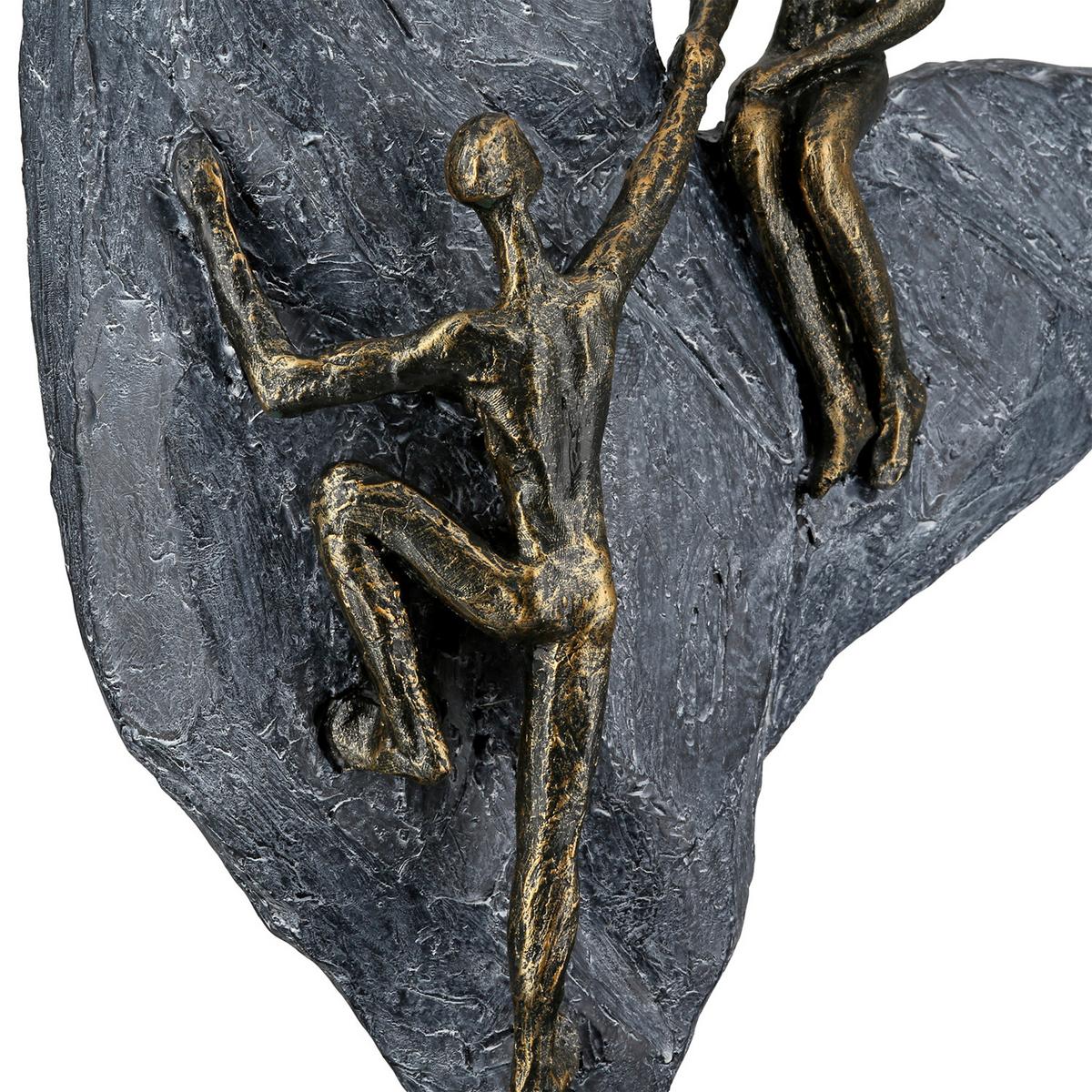 Skulptur heart of stone Grau/Bronzefarben - Bronzefarben/Grau, LIFESTYLE, Kunststoff (25.8/32/11.7cm)