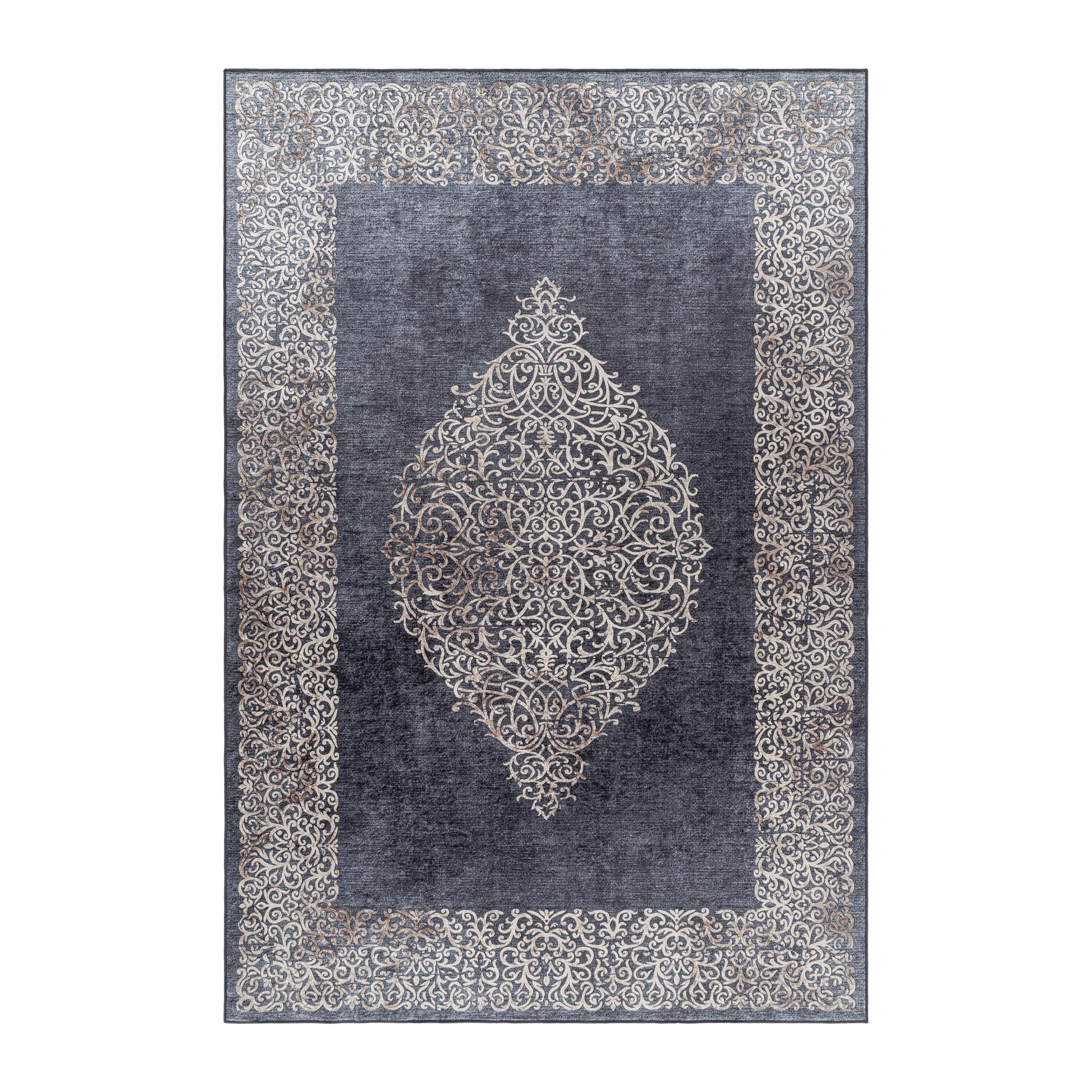 Flachwebeteppich Fiesta Schwarz ca. 120x170cm - Schwarz, Design, Textil (120/170cm) - Novel