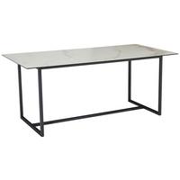 Esstisch Marmoroptik Weiß ca. 180x90x76 cm - Schwarz/Weiß, Design, Keramik/Metall (180/90/76cm) - MID.YOU