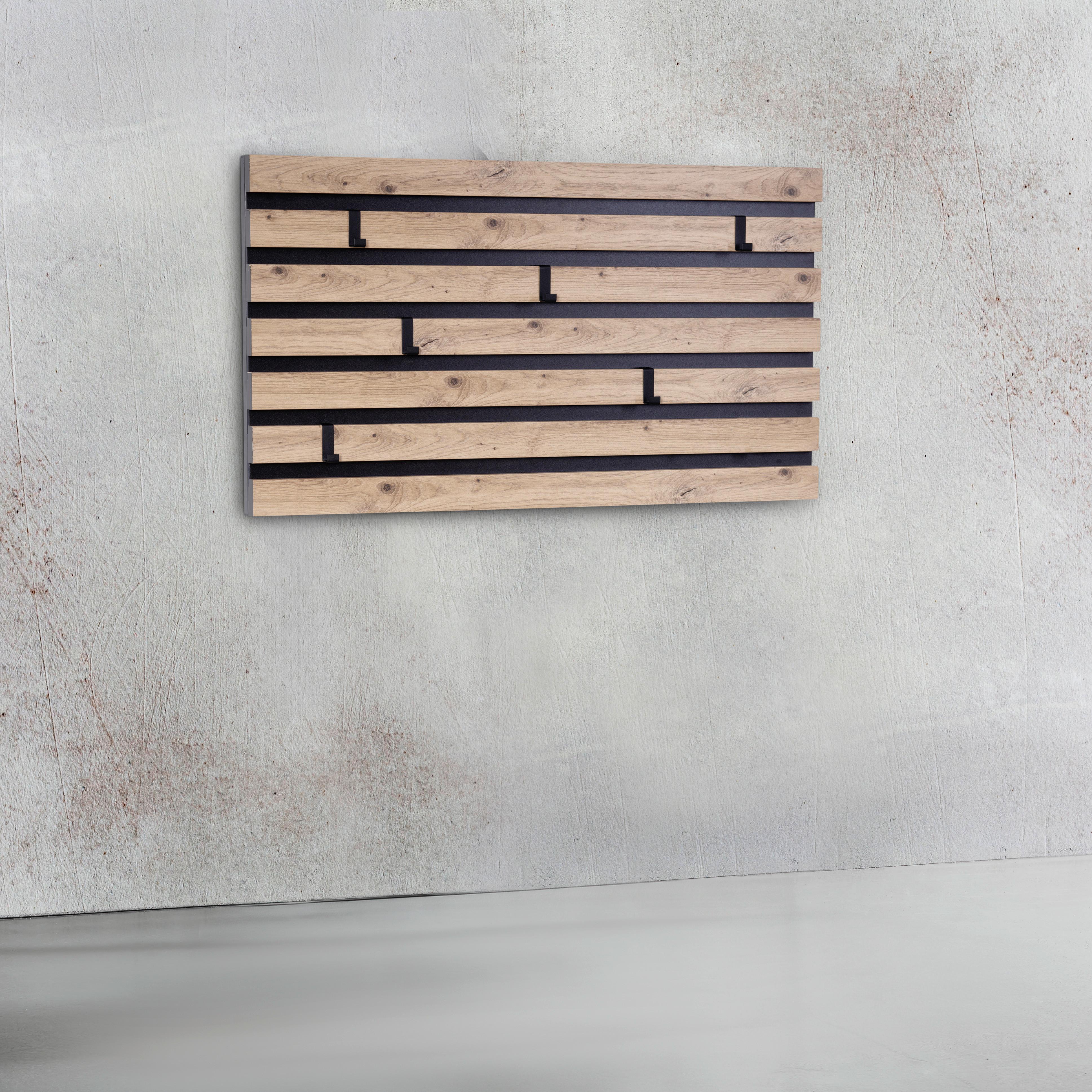 WIESZAK ŚCIENNY TIP 1 - czarny/brązowy, Design, materiał drewnopochodny (80/40/4cm) - Xora