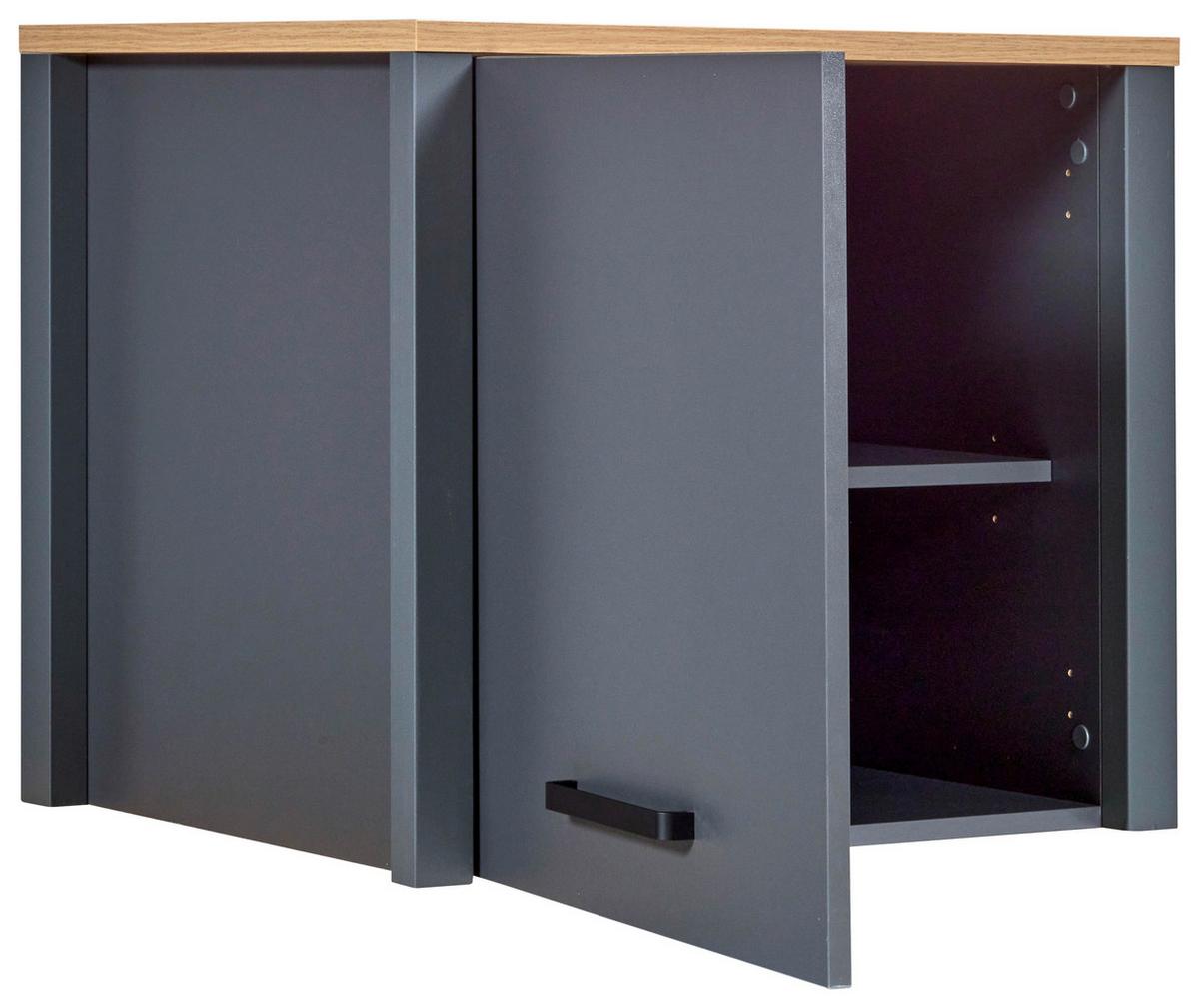Aufsatzschrank Venet, Anthrazit/Artisan Eiche - Anthrazit/Schwarz, MODERN, Holzwerkstoff/Metall (70/60,5/60cm) - Mömax