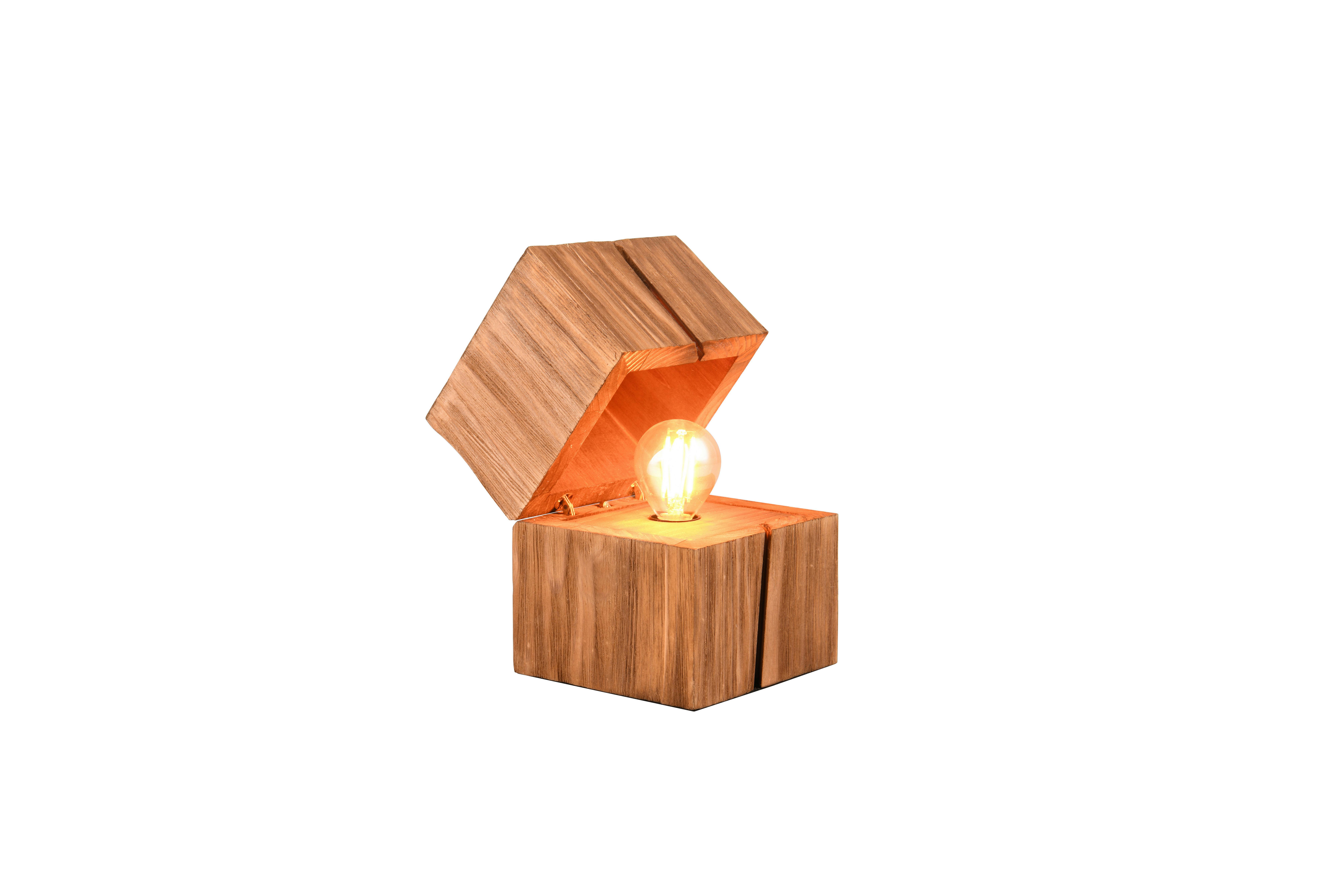 LAMPA STOŁOWA 514110130 TREASURE - kolor naturalny, Trend, drewno (12/16/12cm) - Trio Leuchten