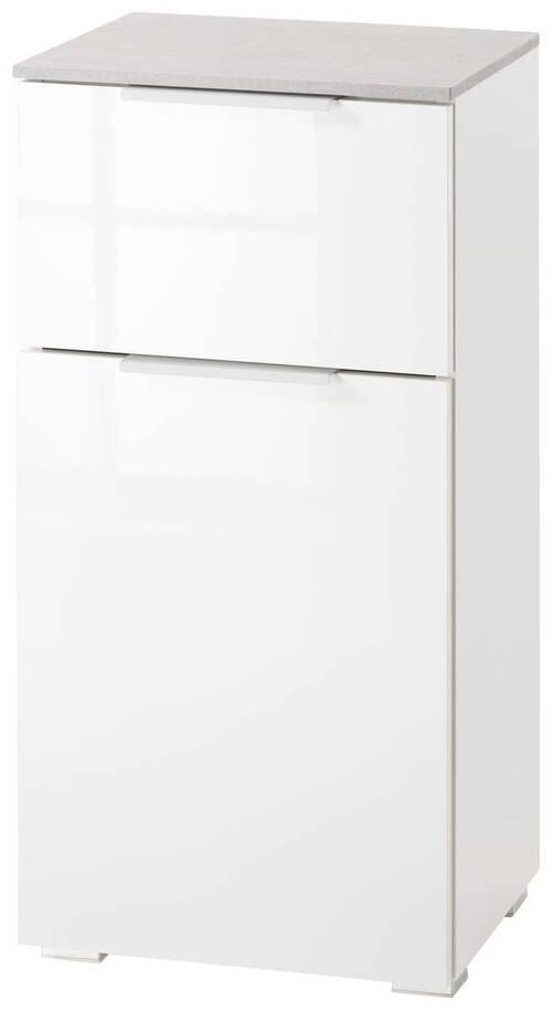 Unterschrank in Weiß/Grau - MODERN, Holz/Holzwerkstoff (40/82/35cm) - Premium Living