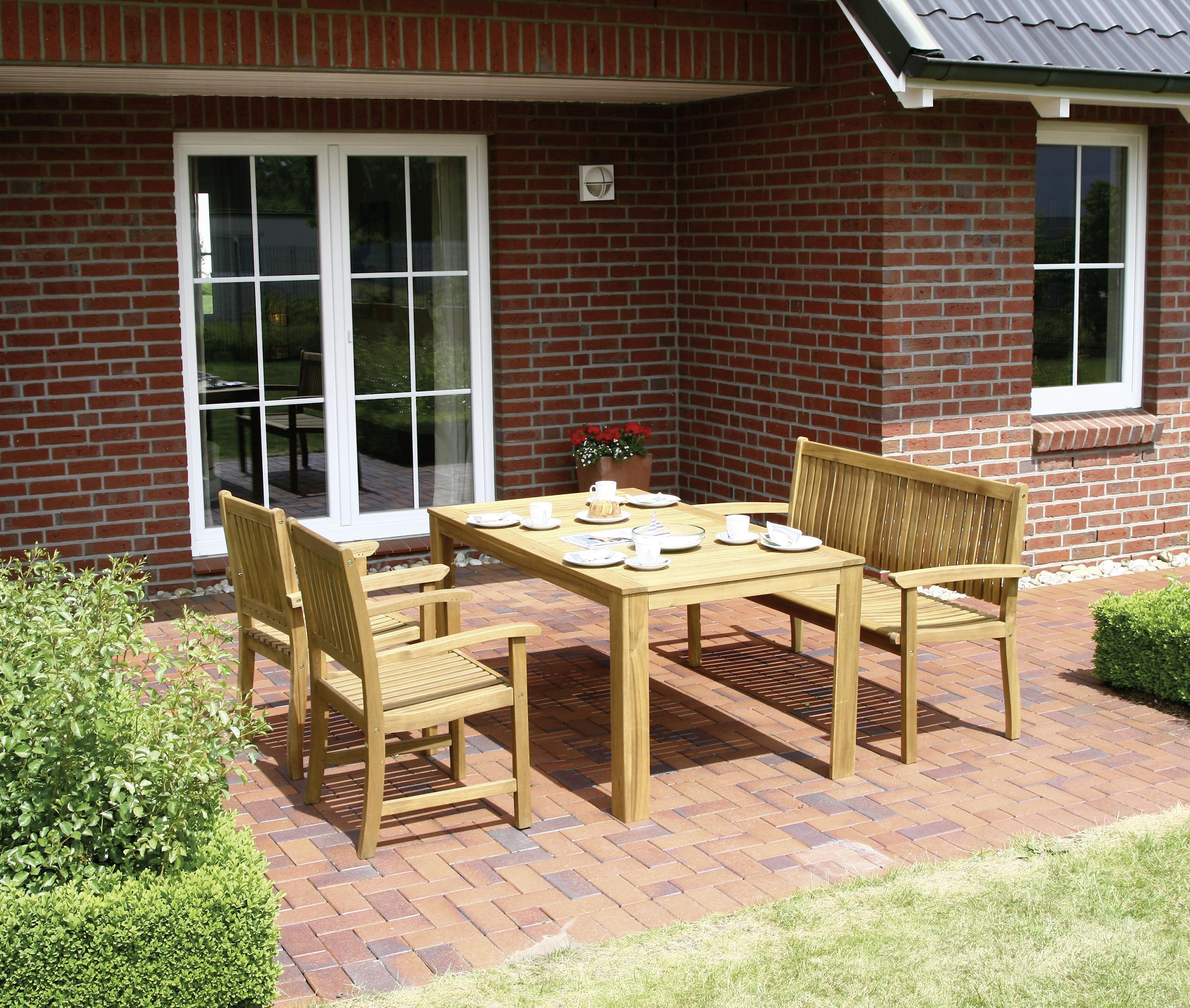 Gartenbank Echtholz 2-Sitzer Paleros mit Rückenlehne - Akaziefarben, KONVENTIONELL, Holz (120/93/62cm) - Siena Garden