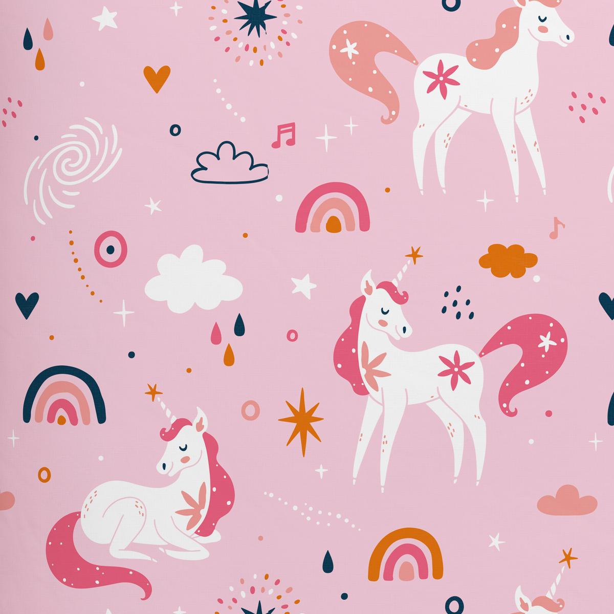 Kinderbettwäscheset EINHORN - Hellrosa, Textil (160/210cm) - Mömax