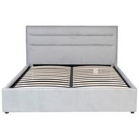 Tapecirani Krevet Sienna - prirodne boje/svijetlo siva, Lifestyle, drvo/metal (140/200cm) - Based
