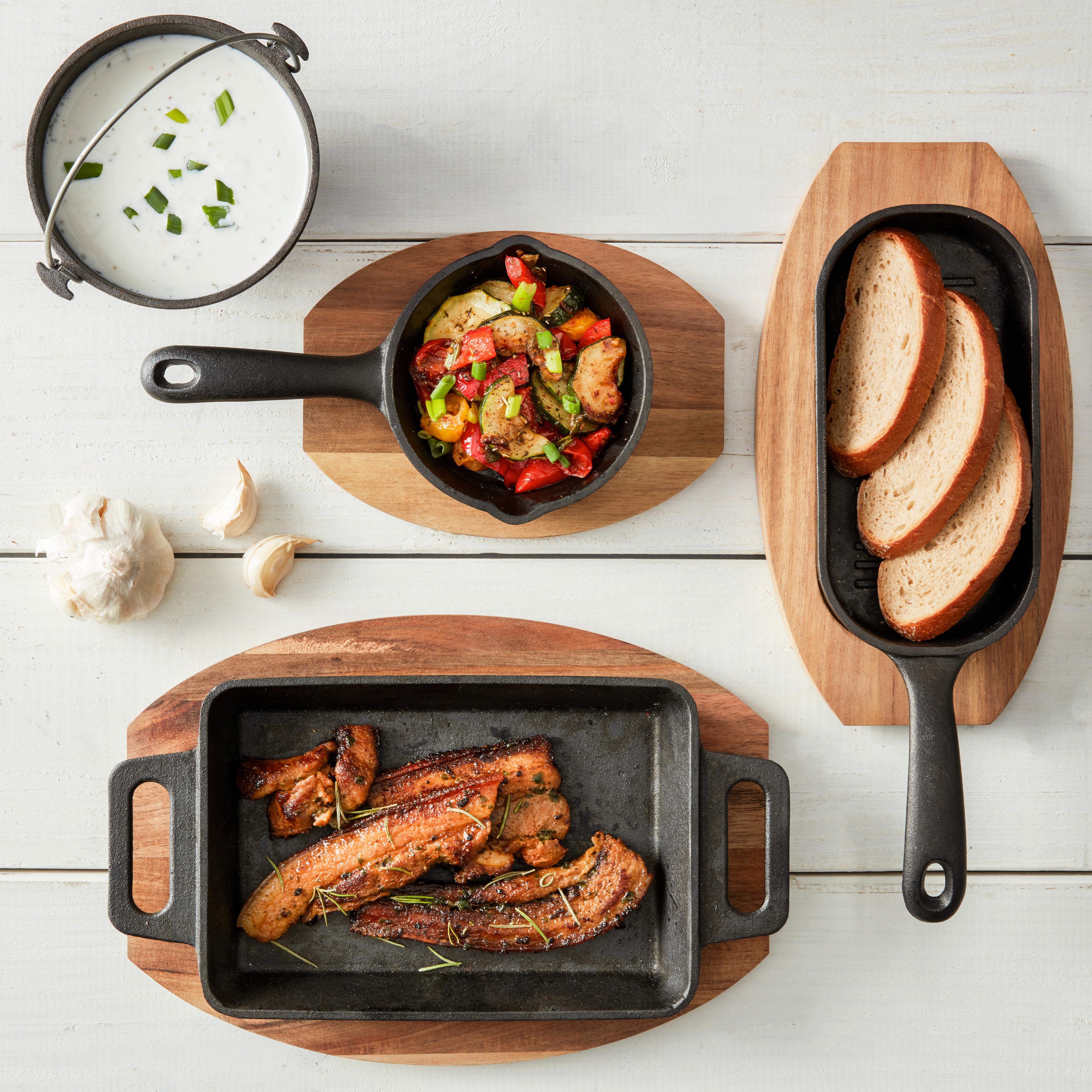 Servirna Ponev Gourmet - črna/naravne barve, Konvencionalno, kovina/les (22,5/14/4,5cm) - Mömax