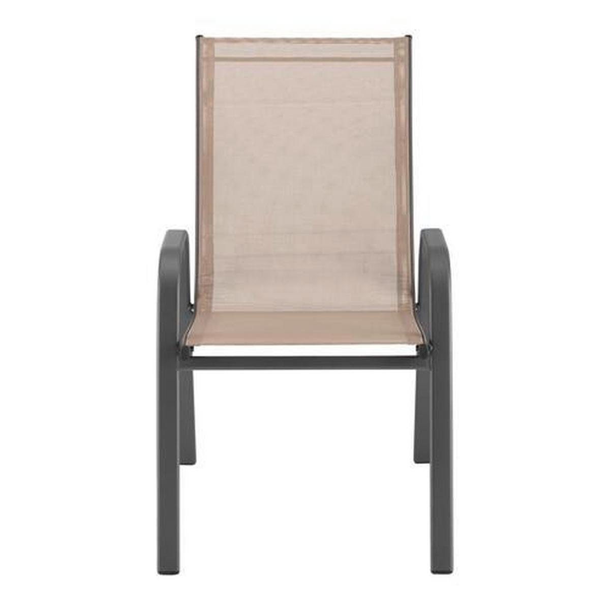 Stapelsessel Stitch in Anthrazit/Naturfarben - Anthrazit/Naturfarben, Modern, Textil/Metall (54/92/73cm) - Modern Living