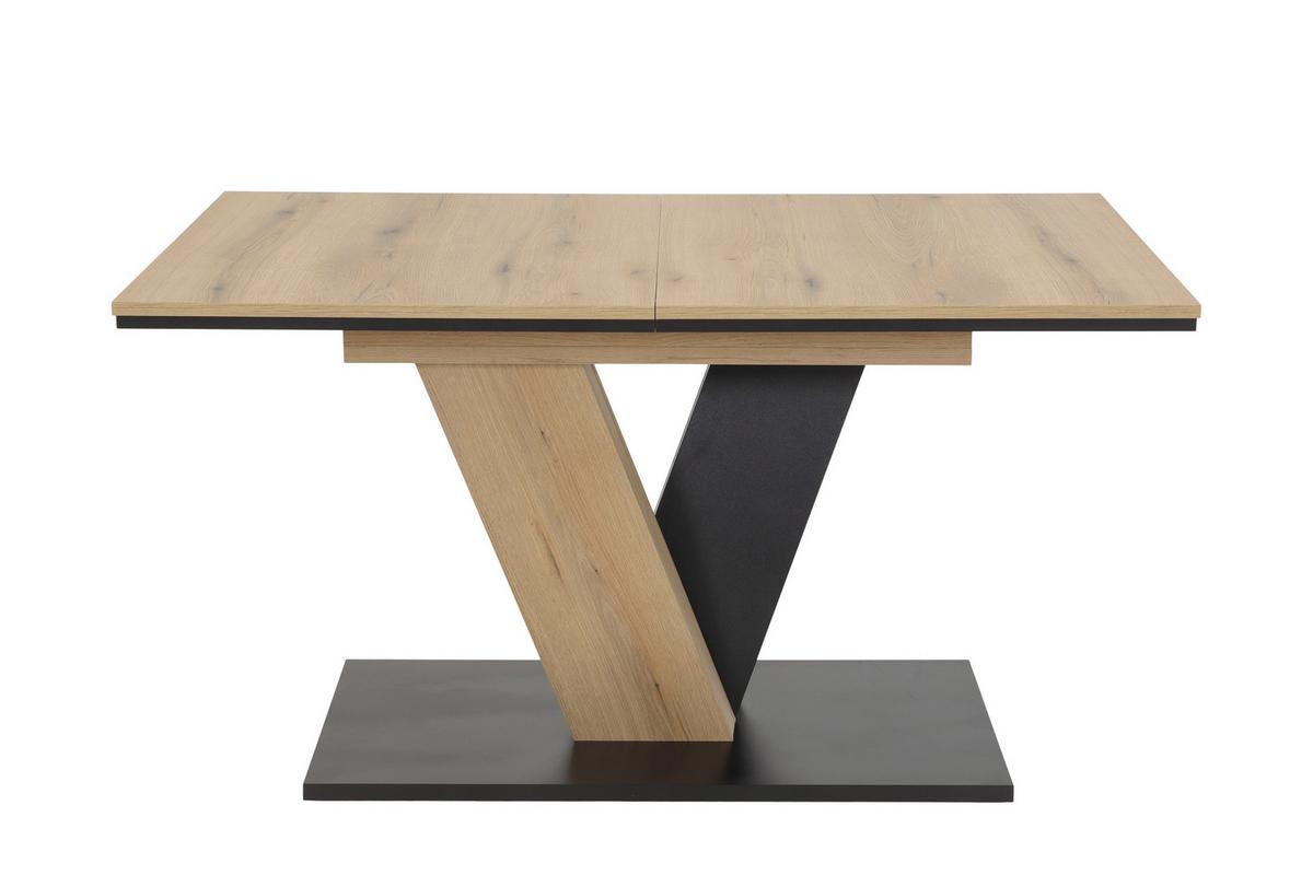 TISCHGRUPPE BEKE G - Eichefarben/Anthrazit, MODERN, Holzwerkstoff/Textil (140 - 180/76/90cm) - MID.YOU