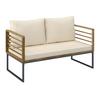 LOUNGEGRUPP SILAS - akaciefärgad/cremefärgad, Modern, metall/trä (130/85/80cm) - Bessagi Garden