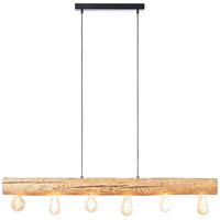 Hängeleuchte Trabo Kieferfarben max. 25 Watt - Kieferfarben, Natur, Holz/Metall (105/70/115cm) - Brilliant