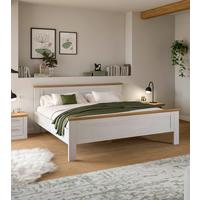 Bett VERONA Weiß ca. 180x200 cm MDF - Lärchefarben/Eiche Artisan, ROMANTIK / LANDHAUS, Holzwerkstoff (180/200cm) - Livetastic