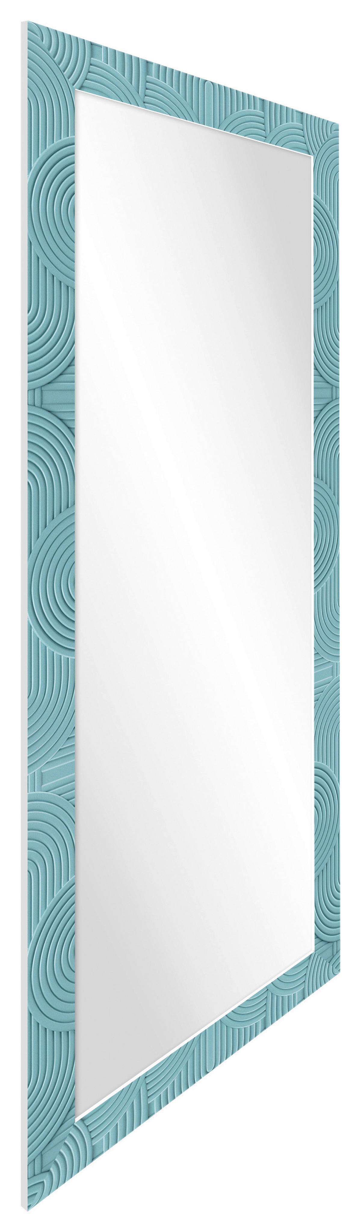 Oglindă Lines - albastru/gri, Modern, sticlă/material pe bază de lemn (71/172/3cm) - Premium Living