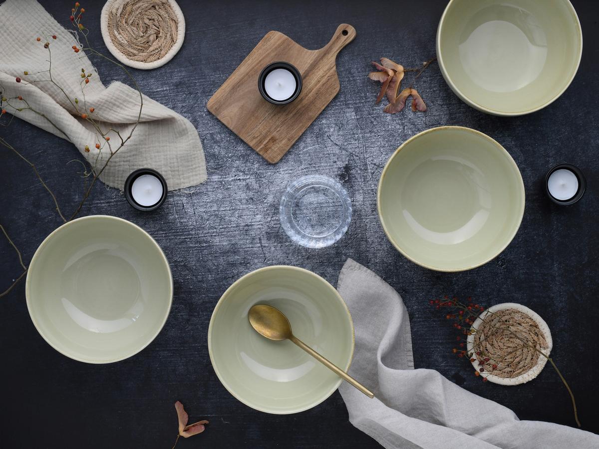 Set Posod Earth, 4-Delni - žajbljevo zelena, Design, keramika (17,5cm) - Creatable