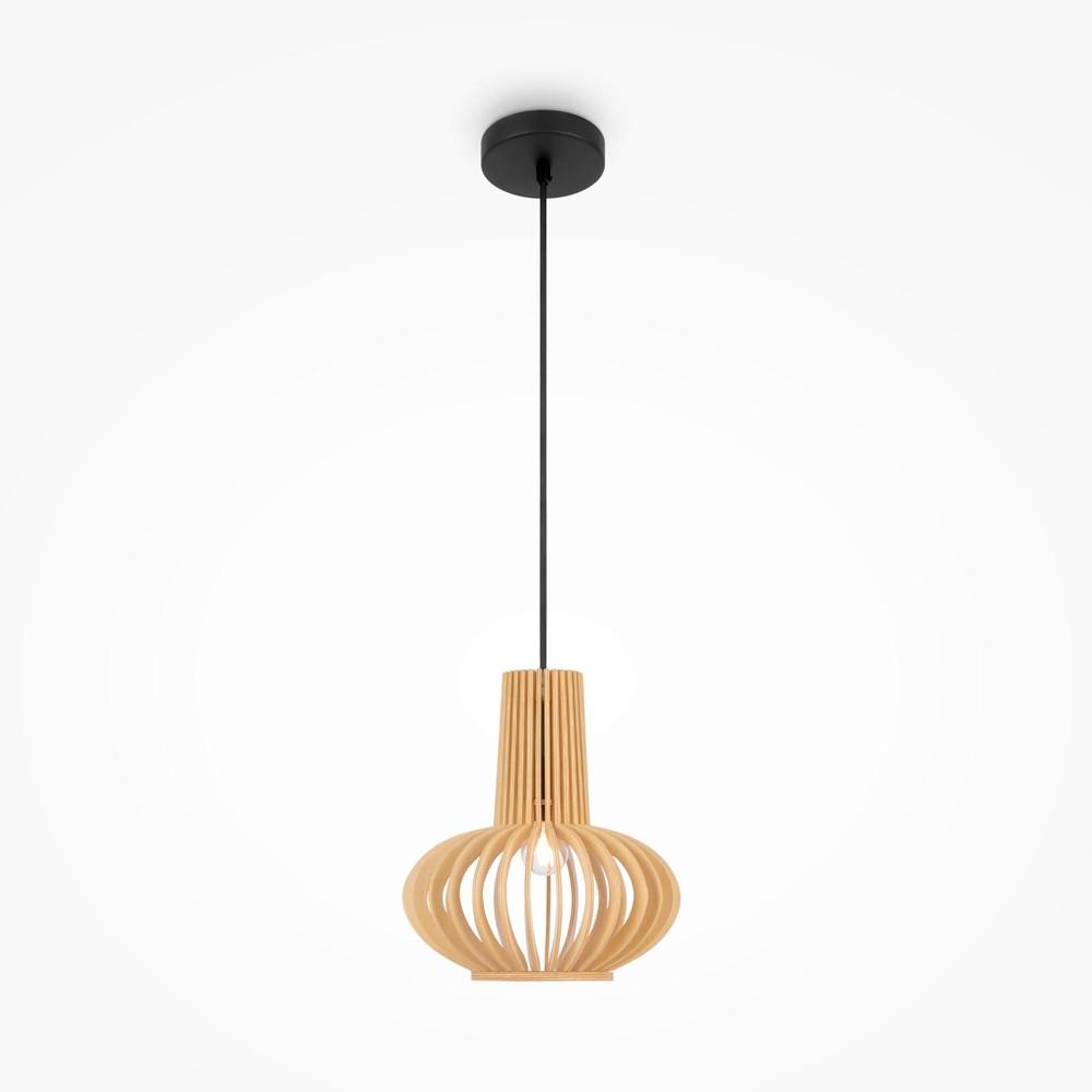 Pendelleuchte Roots - Beige/Schwarz, Modern, Holz/Metall (25,5/41,5cm) - MAYTONI