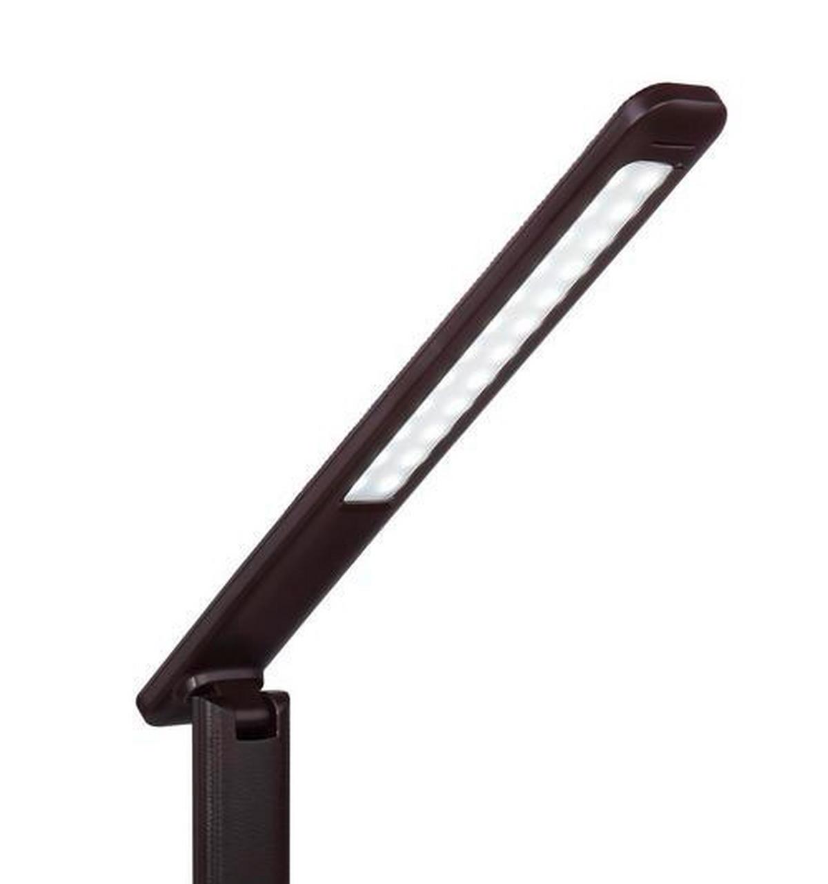 Namizna Led-svetilka Tanna, S Sijalko - barve kroma/temno rjava, Basics, umetna masa (31/14/59,5cm) - Globo