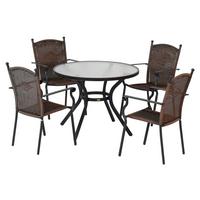 GARTENSET ROMA - Graphitfarben/Braun, MODERN, Kunststoff/Metall - Gardenson