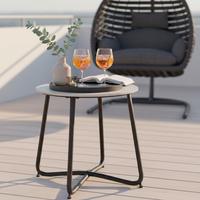 Gartenbeistelltisch Pine Grau/Schwarz - Schwarz/Grau, MODERN, Kunststoff/Metall (50/49,5/50cm) - Bessagi Garden