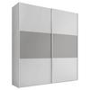 Dulap cu uși culisante INCLUDO - alb/gri, Modern, material pe bază de lemn (188/222/68cm) - Premium Living