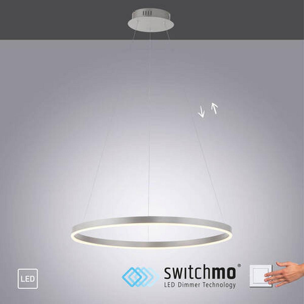 LAMPA WISZĄCA LED 15394-95 RITUS - kolor aluminiowy, Design, tworzywo sztuczne/metal (58,5/58,5/120cm)