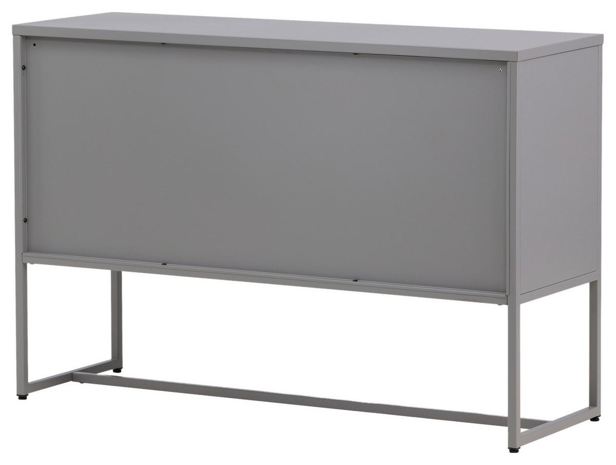 SIDEBOARD MALLA - Hellgrau, Design, Metall (120/80/40cm) - Livetastic