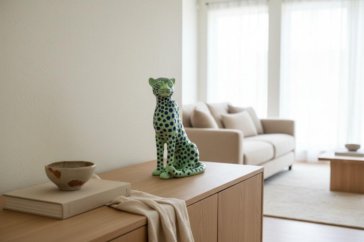 Dekoleopard Pantra Grün - Grün, Basics, Kunststoff (10,5/26/19cm)