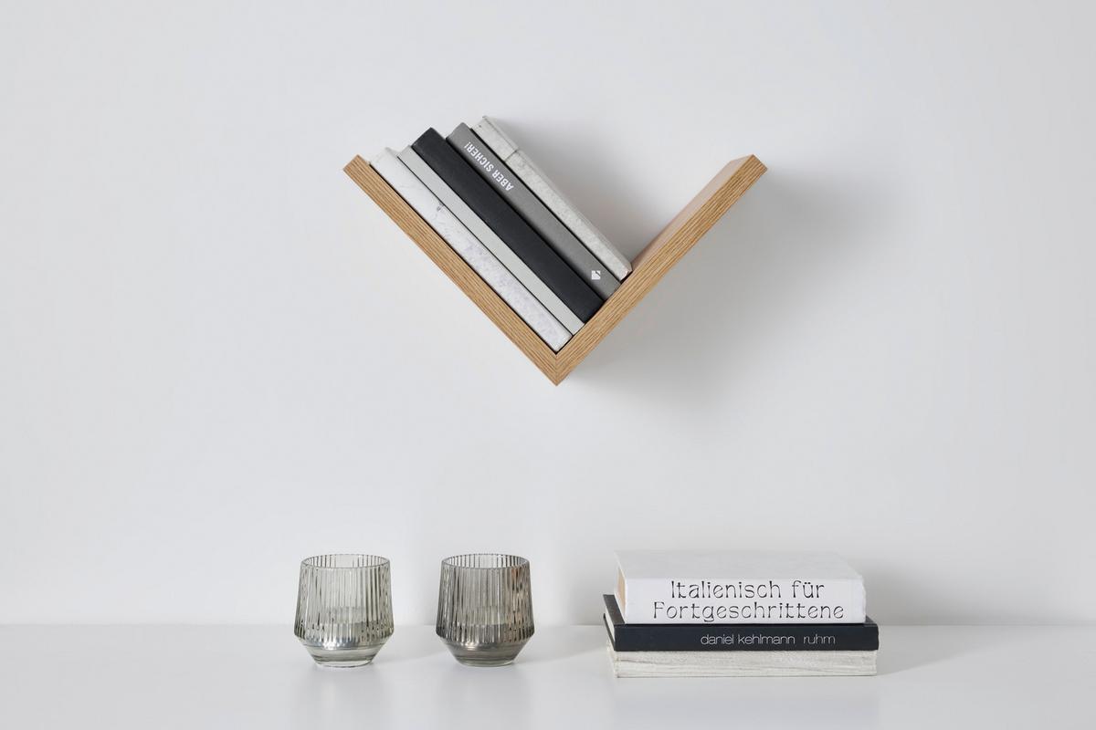 Wandregal Ali in Eichefarben - Eiche Wotan, MODERN, Holzwerkstoff (25/25/15cm) - Mömax