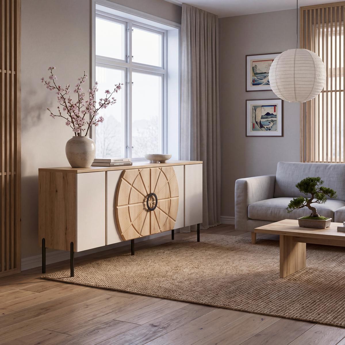 Tv Komoda Hong Kong - kašmir/boja hrasta, Trendi, metal/pločasti materijal (160/71,9/37,5cm) - Modern Living
