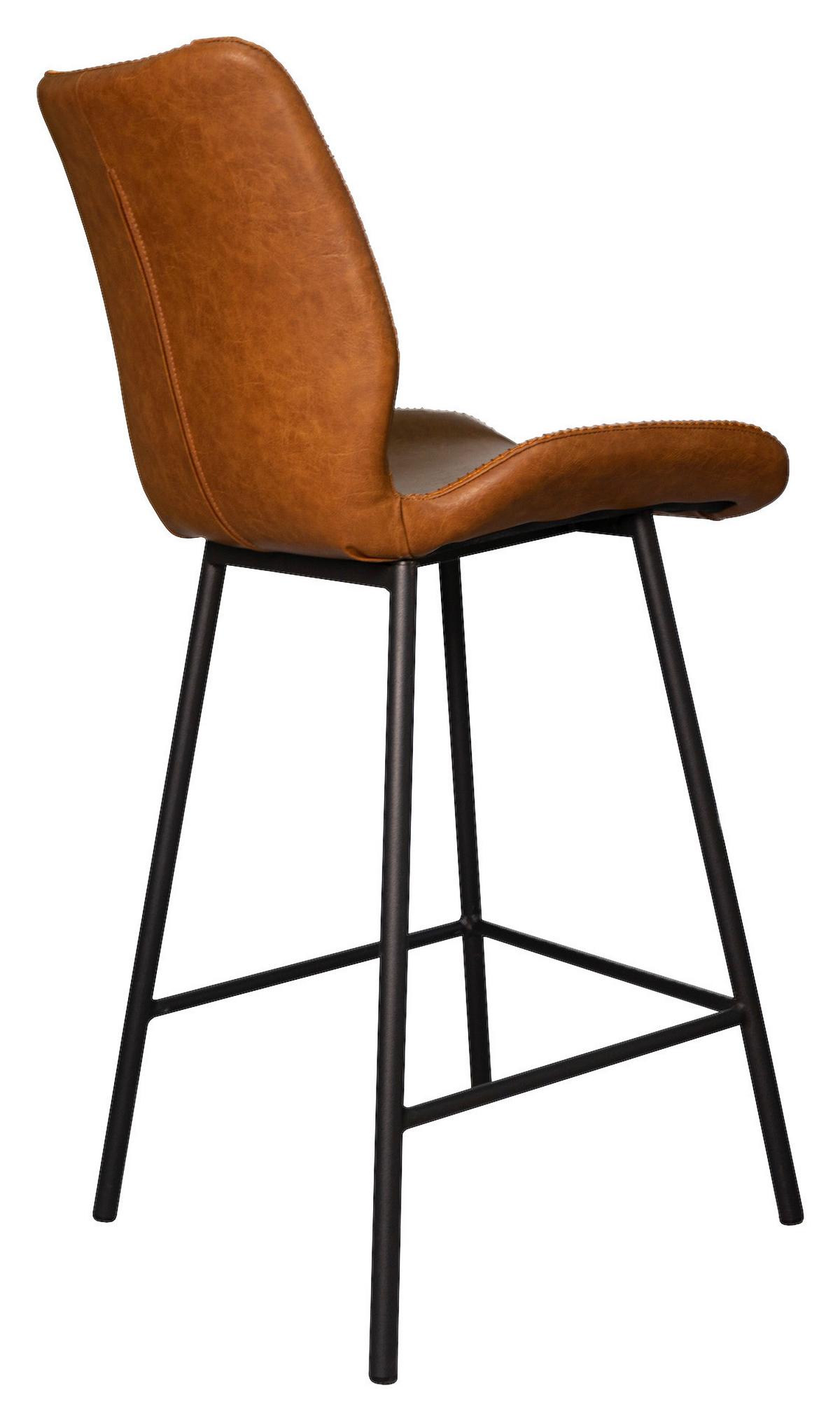 Barhocker-Set Barron 2er-Set ca. 47x99 cm Cognac - Cognac/Schwarz, KONVENTIONELL, Kunststoff/Textil (47/99/55cm) - MID.YOU