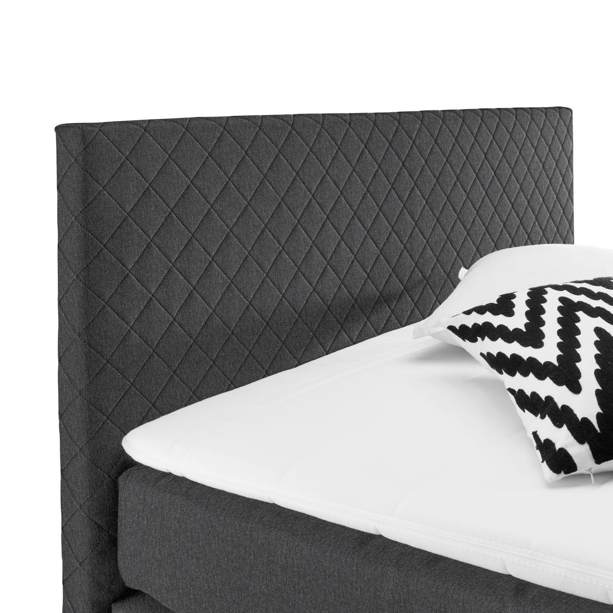 Boxspringbett Mali New Grau ca. 160x200cm - Chromfarben/Grau, KONVENTIONELL, Textil (160/200cm) - Based