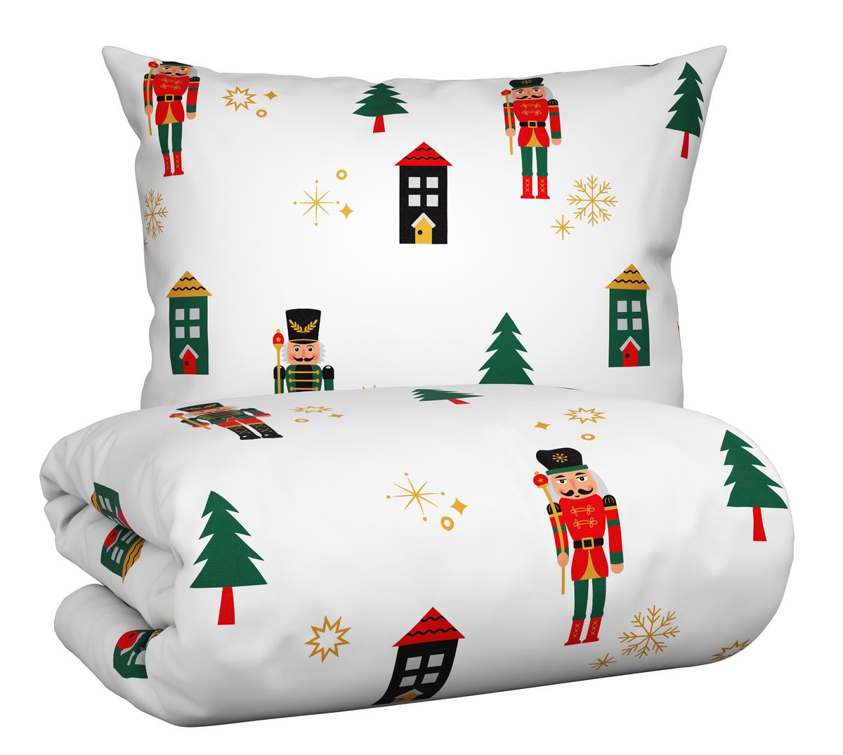 Ágyneműhuzat-garnitúra Nussknacker - piros/fehér, textil (140/200cm) - Modern Living