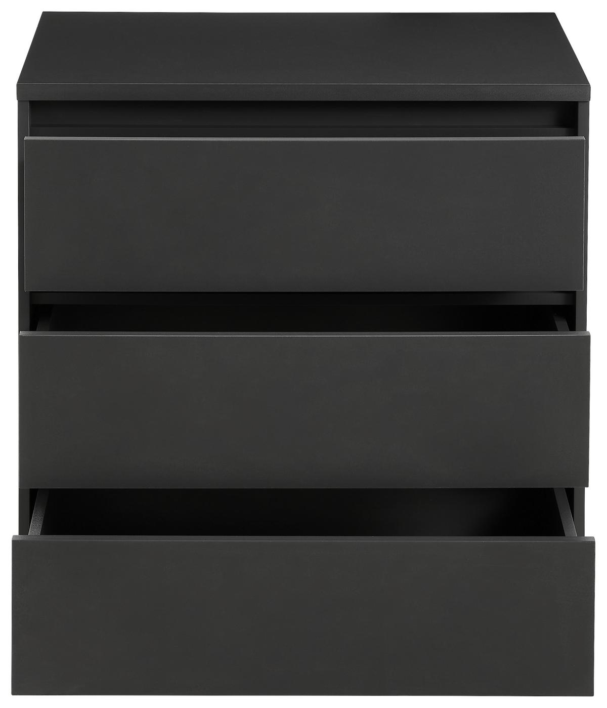 KOMODA LINE - antracytowy, Design, materiał drewnopochodny/tworzywo sztuczne (80/79/48cm) - Carryhome