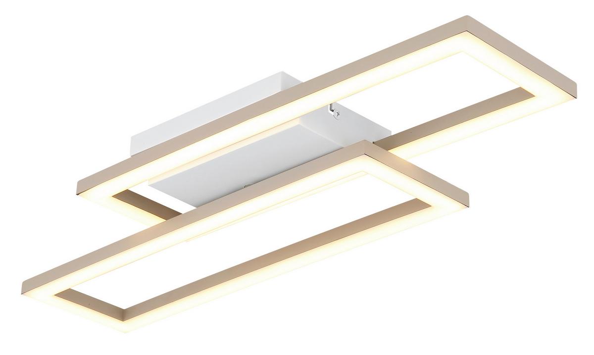 Led Stropna Svjetiljka Wilton - bijela/boje pijeska, Design, plastika (55/15,5/5,5cm) - Globo