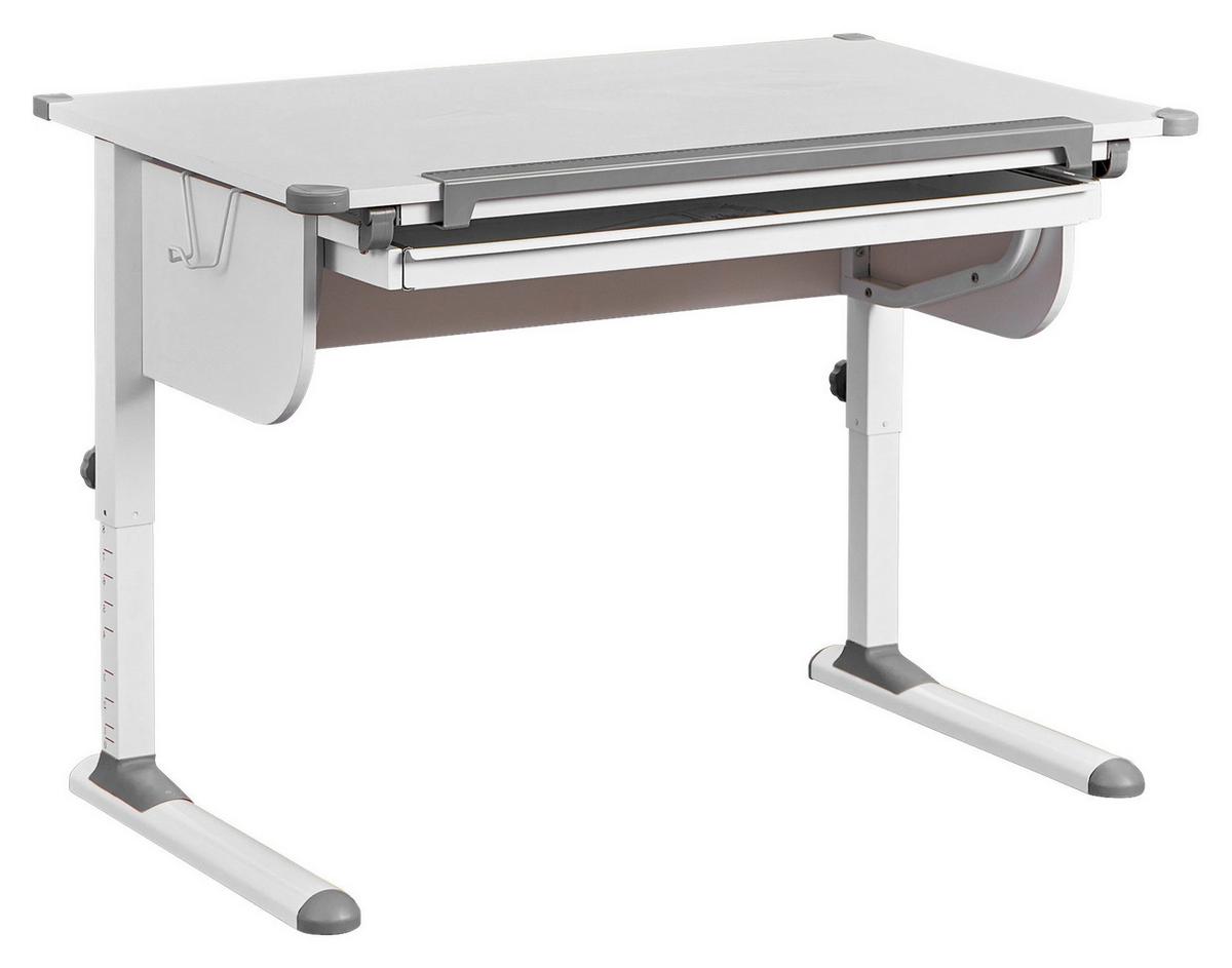 Jugendschreibtisch Studare Weiß - Weiß, MODERN, Holzwerkstoff/Metall (110/68/55cm) - MID.YOU